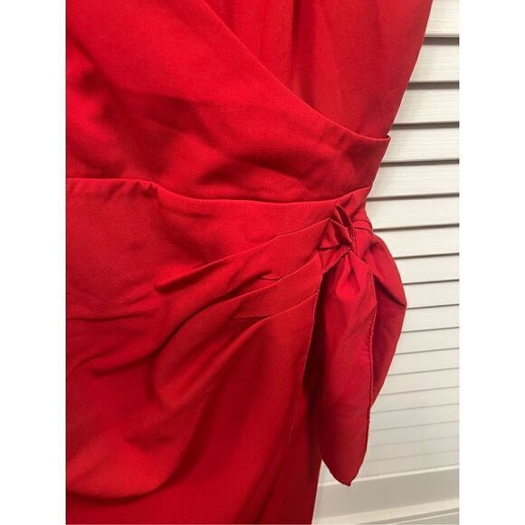 BCBGeneration Red Womens Sleeveless Mini Wrap Dress Size 14 - Picture 15 of 15